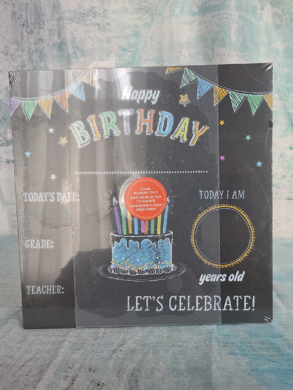 Happy Birthday Chalkboard Sign - Black